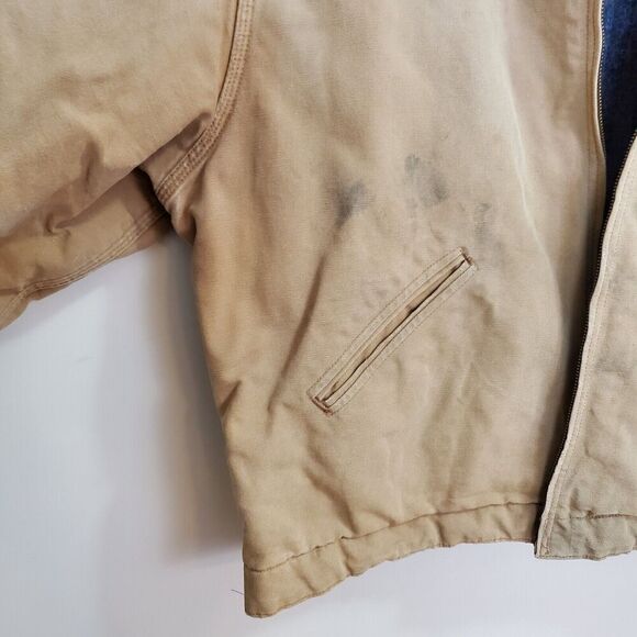 VTG Carhartt Detroit Jacket XL? USA J01 BRN Blanket Lined Duck Missing Hood READ - Picture 9 of 15